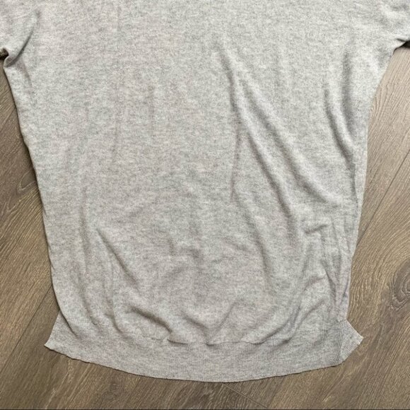 ASOS Glamorous Sweater High Low V-Neck Side Slit Knit Wool blend Grey Size XS - Picture 14 of 15